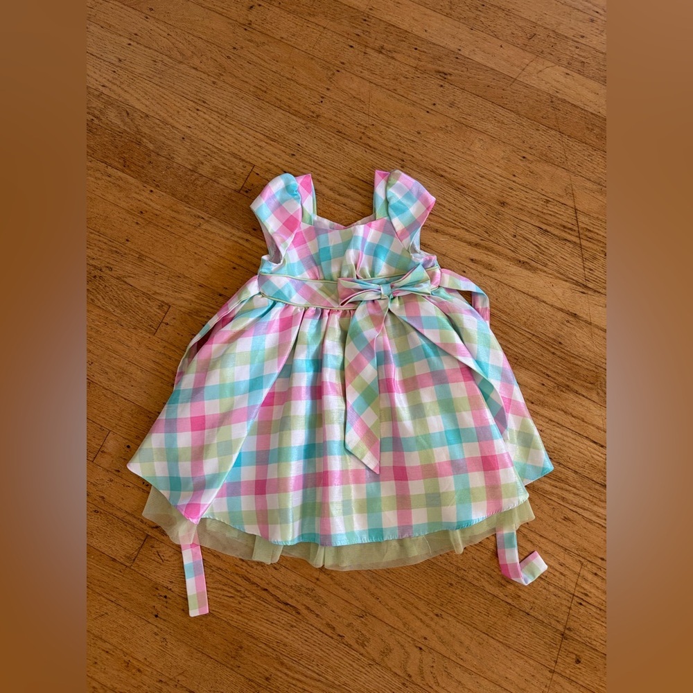 Joana Michelle pink plaid taffeta Easter dress